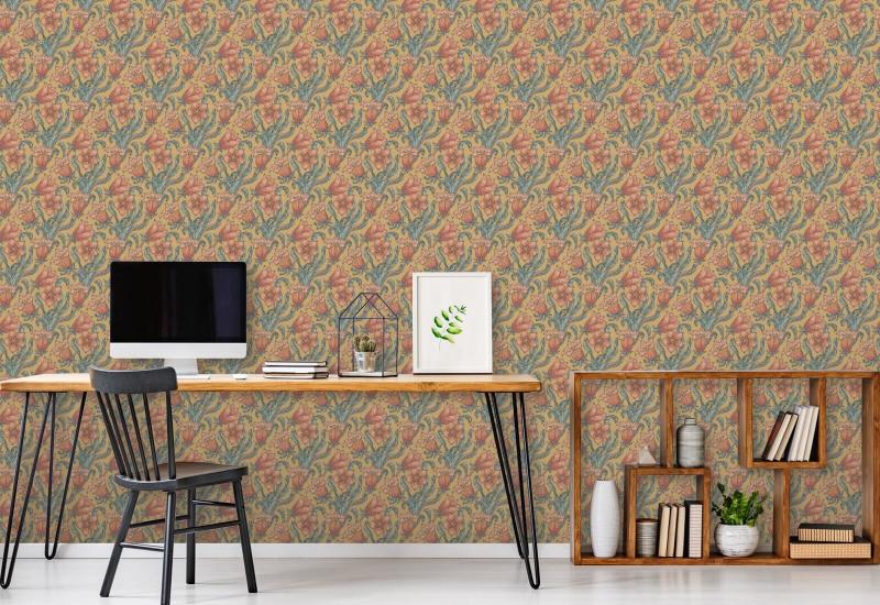Klokjesoogst Bloemenbehang