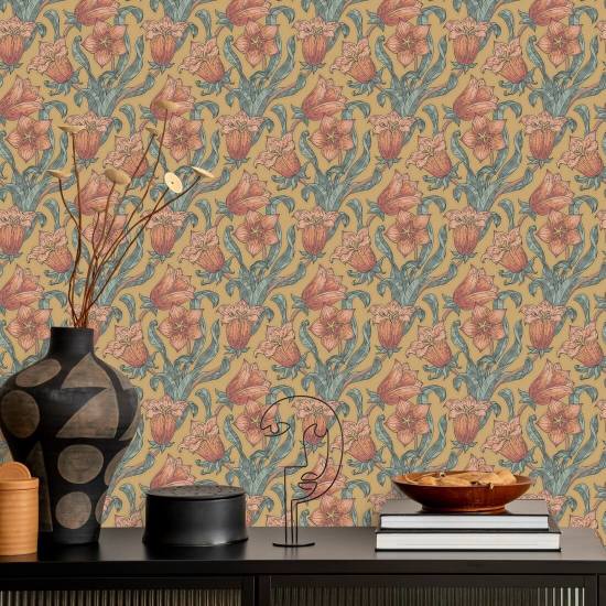 Bellflower Harvest Floral Wallpaper