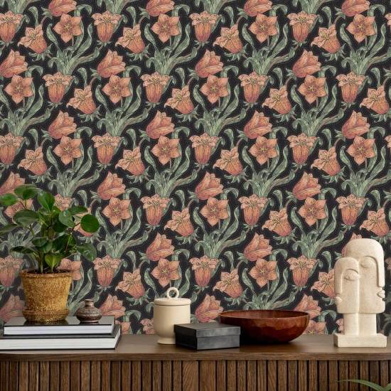 Bellflower Midnight Papel pintado floral