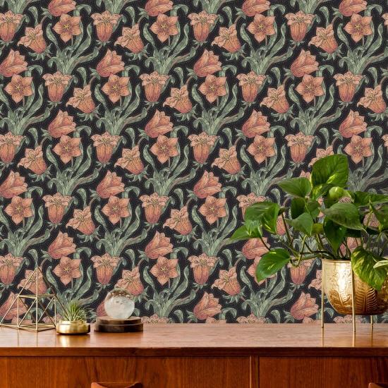 Bellflower Midnight Floral Wallpaper