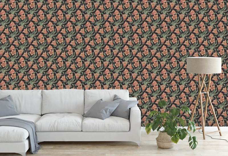 Bellflower Midnight Papel pintado floral