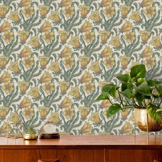 Prado de campanillas Papel pintado floral
