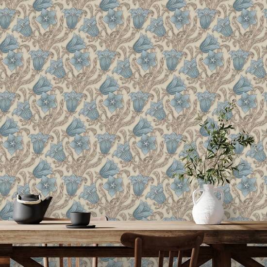 Bellflower Blue Papier peint floral