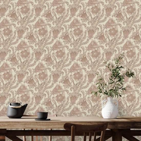 Bellflower Linen Floral Wallpaper