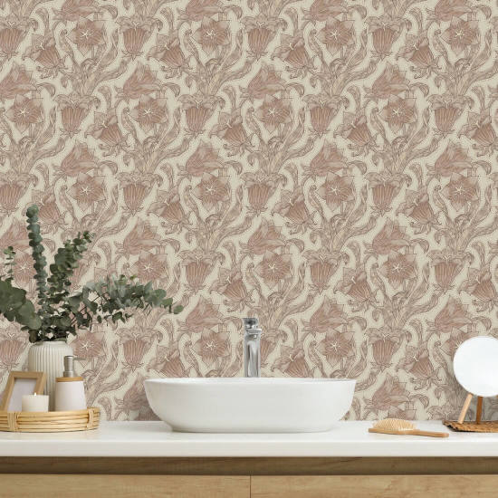 Lino Campanilla Papel pintado floral