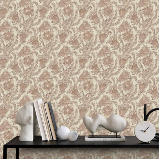 Linho Bellflower Papel de parede floral