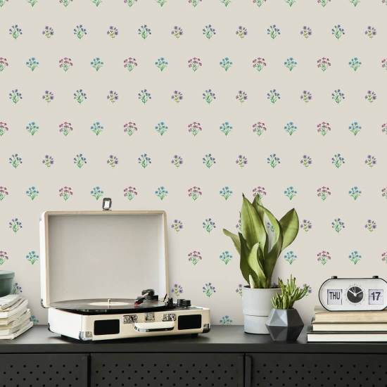 Bonny Flowers Neutral Papier peint floral