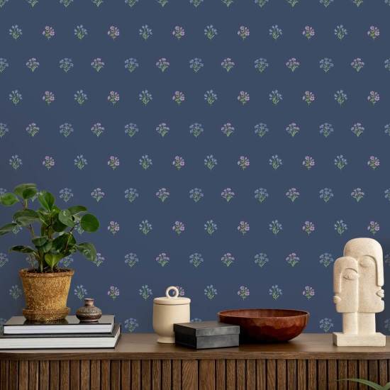 Bonny Flowers Navy Blomstertapet