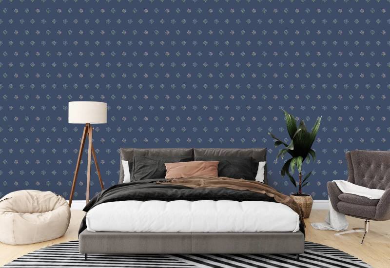 Bonny Flowers Navy Blomstertapet