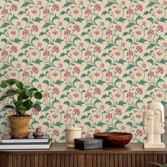 Climbing Cornflower Manor Floral Wallpaper