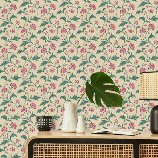 Climbing Cornflower Manor Floral Wallpaper