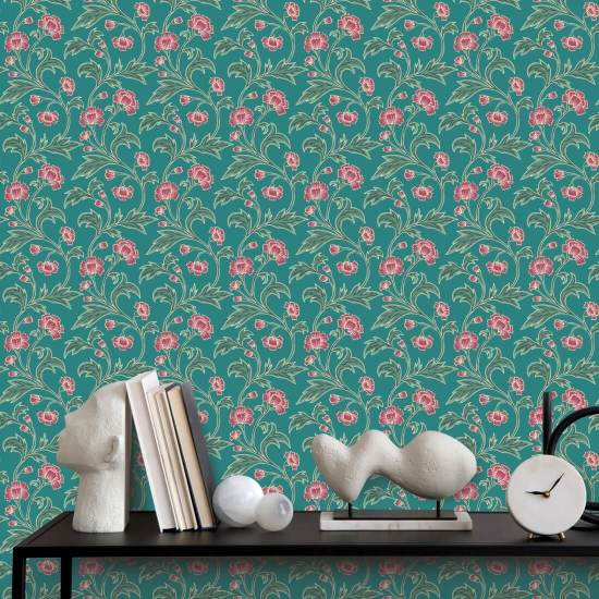 Kletterender Kornblumenpfau Blumentapete