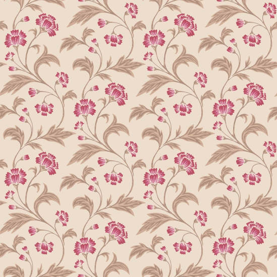 Bleuet et mûrier grimpant Papier peint vintage
