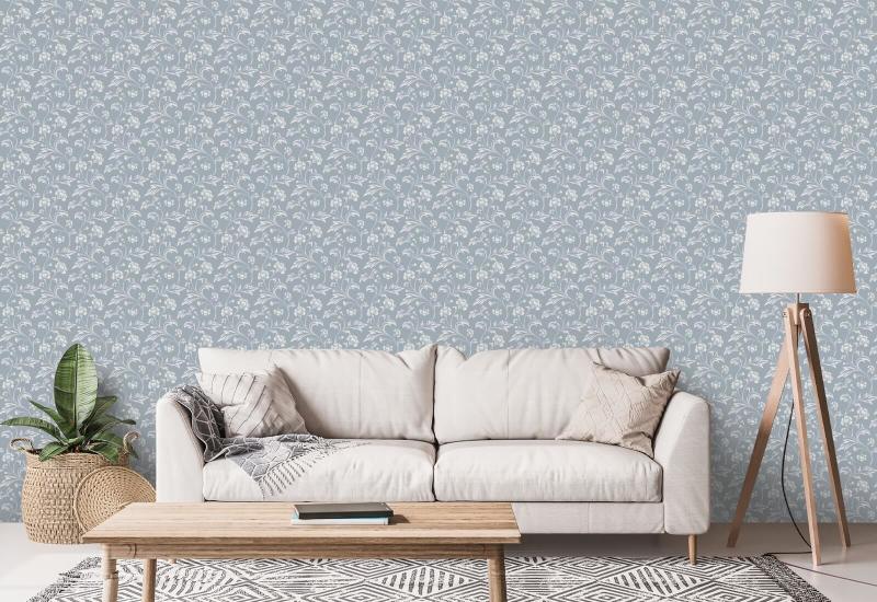 Korenbloemblauw klimmen Bloemenbehang