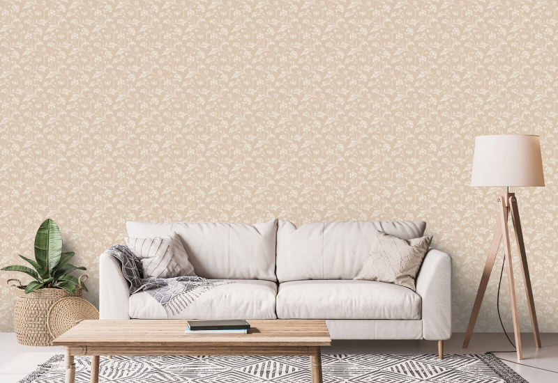 Climbing Cornflower Neutral Papel pintado floral