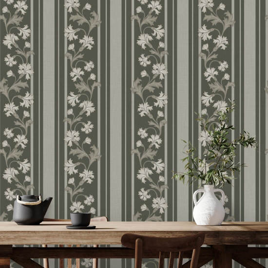 Cornflower Stripe Stone Stripe Wallpaper