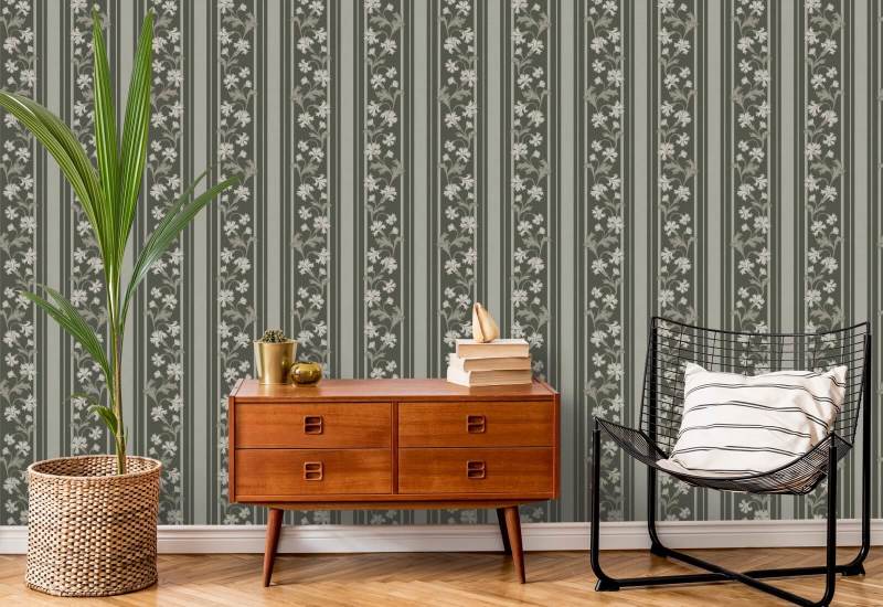 Cornflower Stripe Stone Stripe Wallpaper