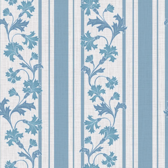 Fiordaliso a strisce blu Carta da parati a righe