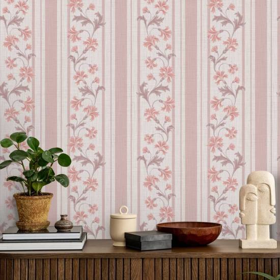 Cornflower Stripe Blush Stripe Wallpaper