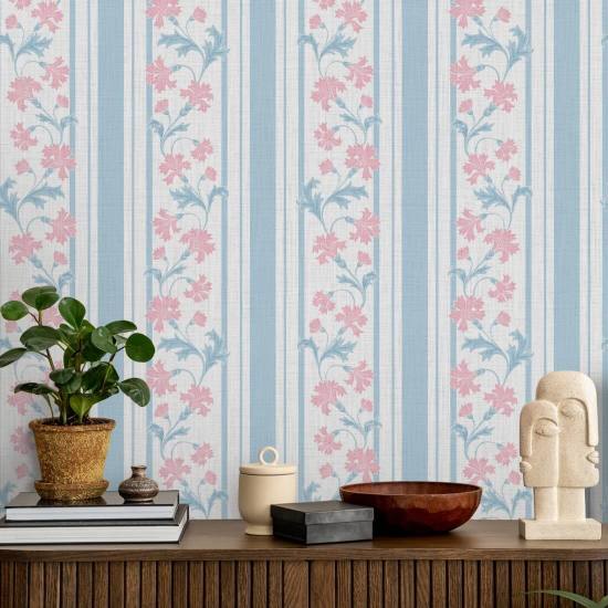 Cornflower Stripe Soft Stripe Wallpaper