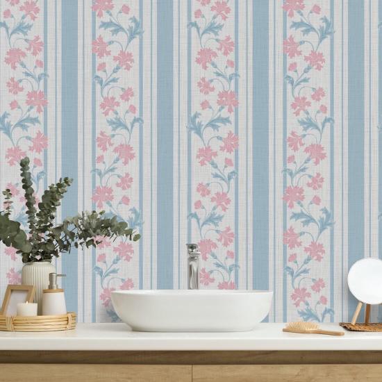 Cornflower Stripe Soft Stripe Wallpaper