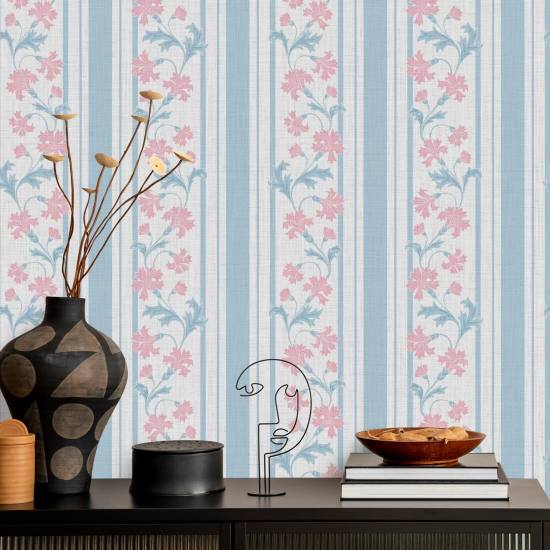Cornflower Stripe Soft Stripe Wallpaper