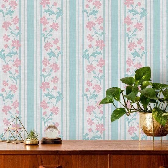 Kornblume Stripe Breeze Blumentapete