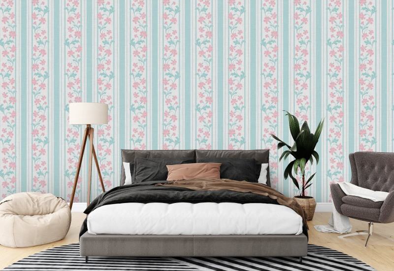 Korenbloem Stripe Breeze Bloemenbehang