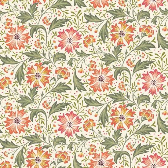 Cornflower Swirl Classic Floral Wallpaper