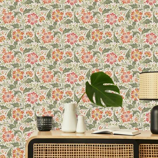 Fiordaliso Swirl Classic Carta da parati floreale