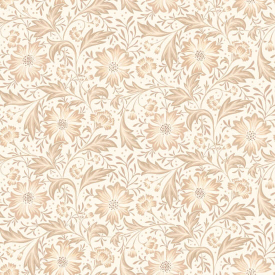 Cornflower Swirl Neutral Floral Wallpaper