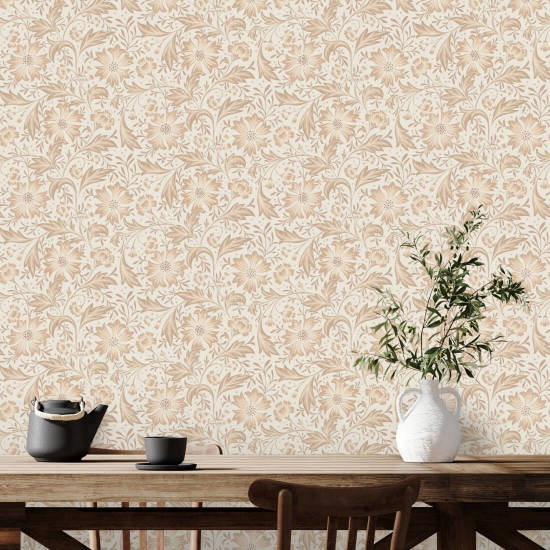 Redemoinho de centáurea neutro Papel de parede floral