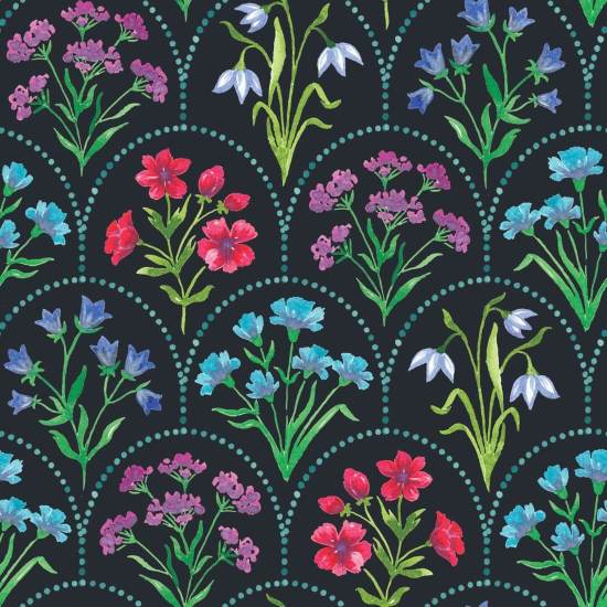 Vieira floral e obsidiana Papel de parede floral
