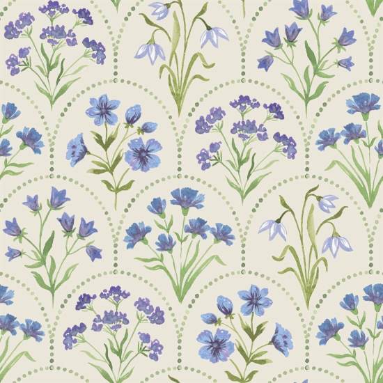 Blues florais de vieira Papel de parede floral