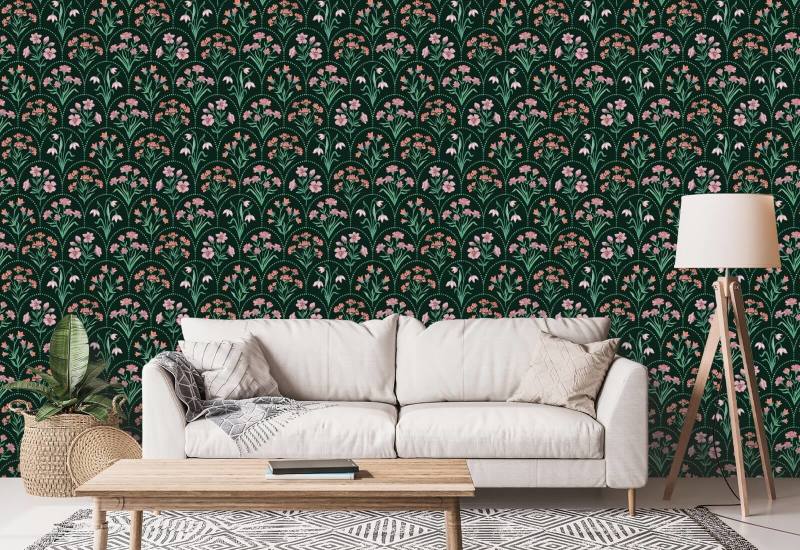 Blomsterkamskjell mørk Mørk blomsterbakgrunn