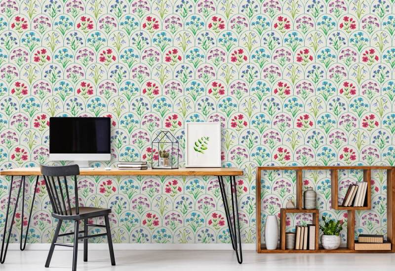 Blomsterkammuslingeng Blomstertapet