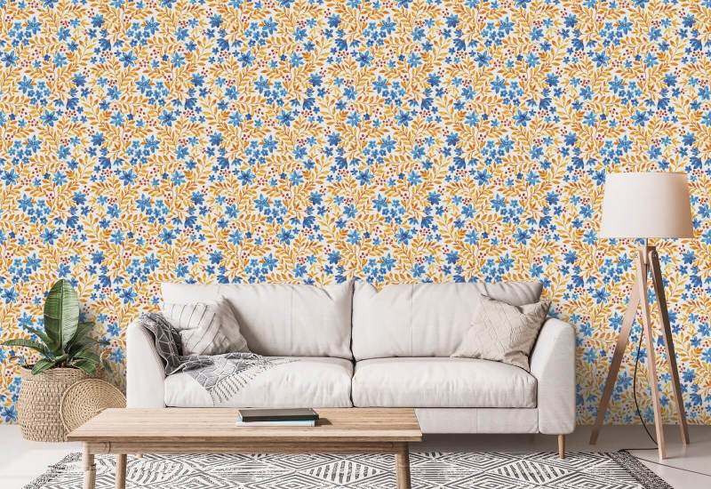 Garden Blooms Glow Garden Wallpaper