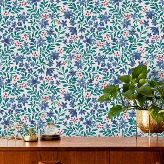 Garden Blooms Peace Botanical Wallpaper