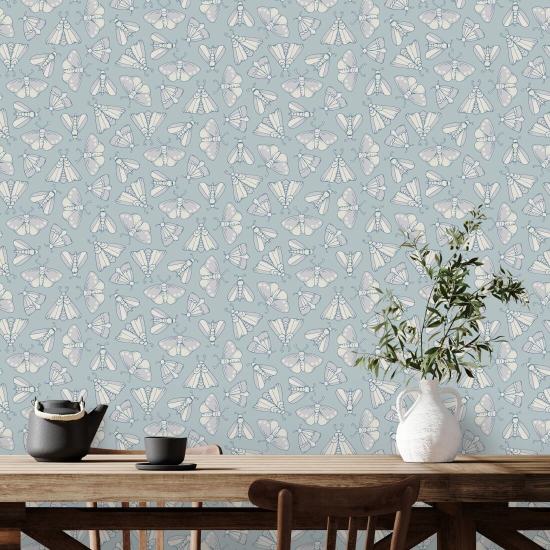 Mottenfeest III Behang met dieren