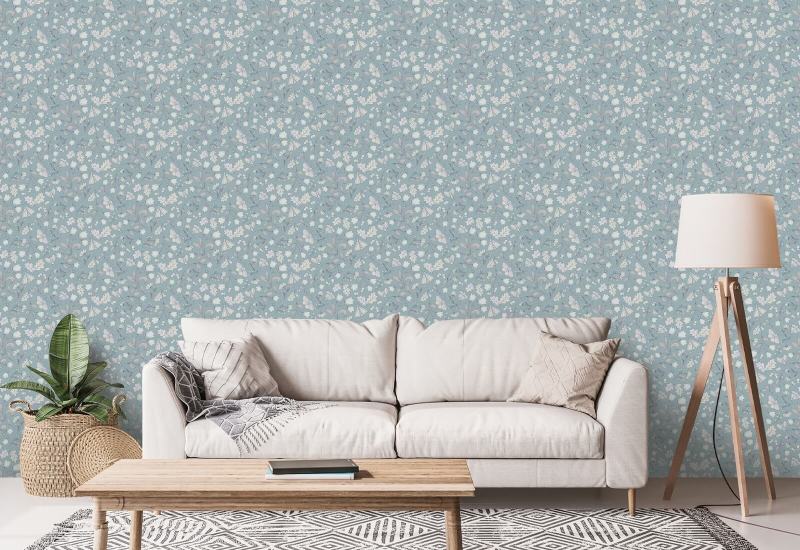 Moths and Acorns Grove Woodland Wallpaper