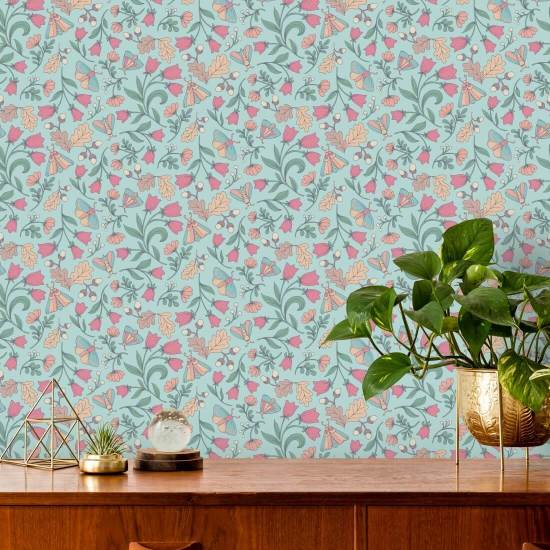 Papillons et glands : lumière du jour Papier peint Nature