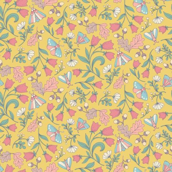 Le soleil des papillons et des glands Papier peint Woodland