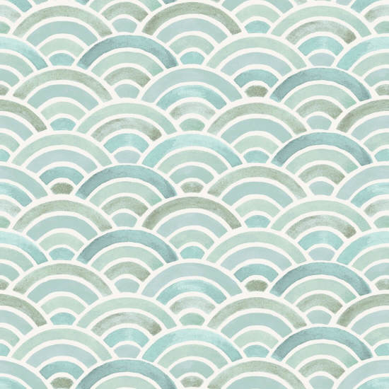 Gemalter Seigaiha Haze Geometrische Tapete
