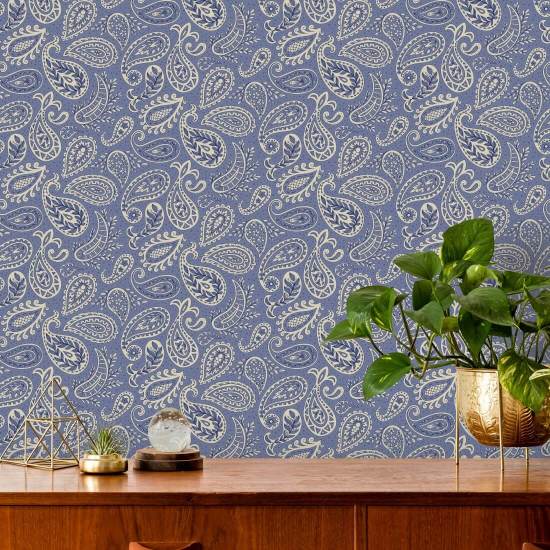 Paisley Scatter Paars Paisley-achtergrond