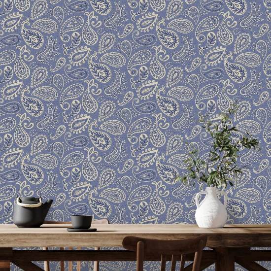 Paisley Scatter Purple Paisley Wallpaper