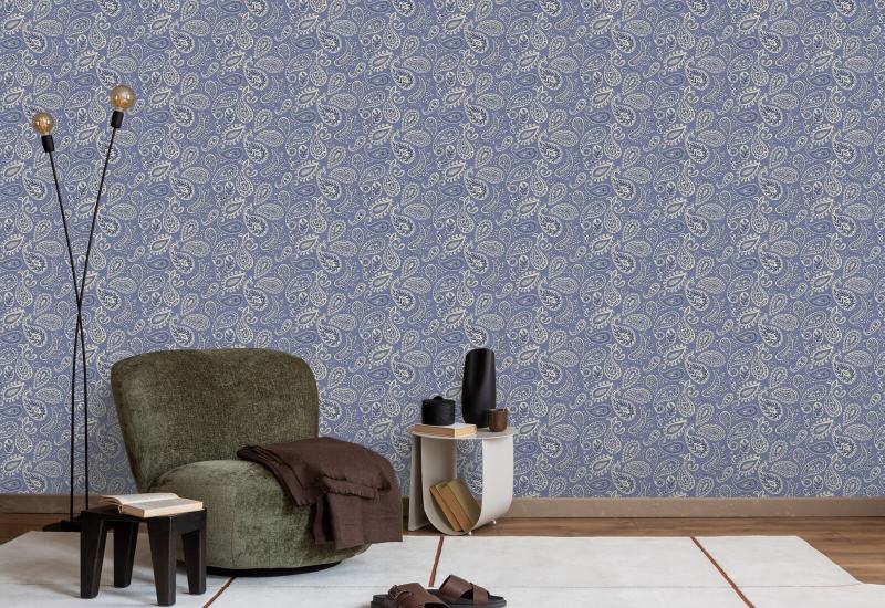 Paisley Scatter Purple Paisley Wallpaper