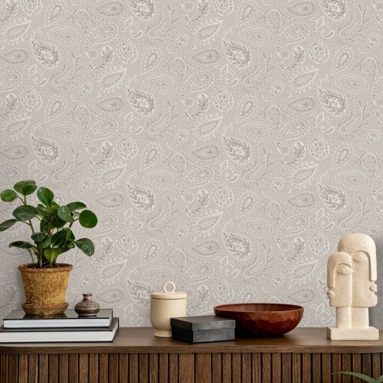 Paisley Scatter Neutral Paisley Baggrund
