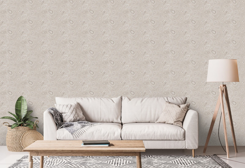 Paisley Scatter Neutral Paisley Wallpaper