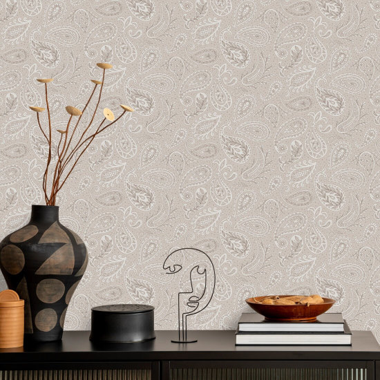 Paisley Scatter Neutral Paisley Wallpaper