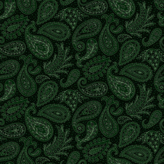 Paisley Scatter Grün Paisley-Tapete